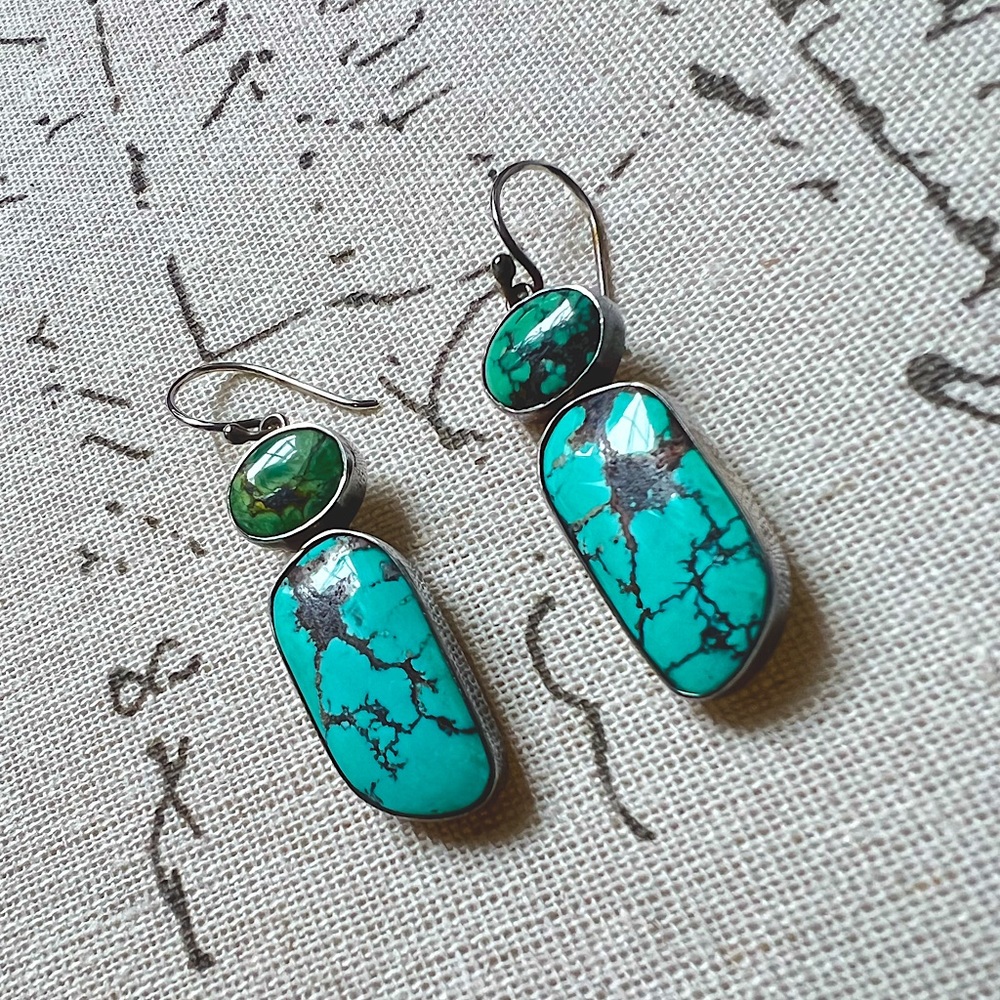 Sterling/turquoise drop earrings | Sedona, AZ | NWOT
